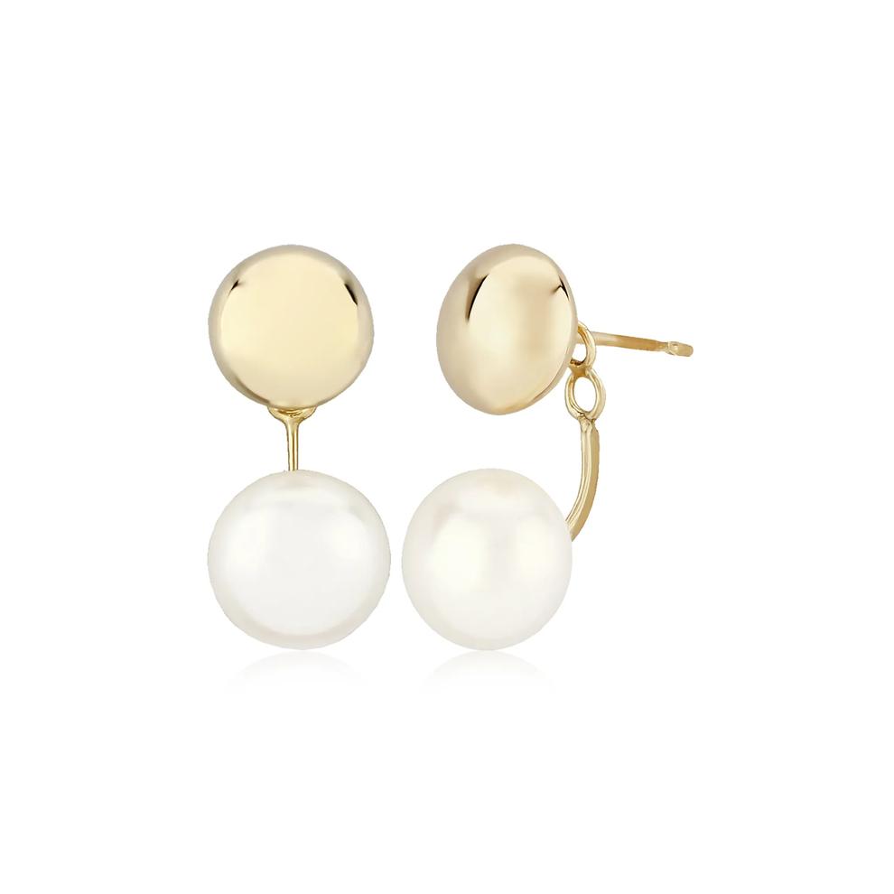 Freshwater Cultured Pearl Drop Earrings in 14K Yellow Gold – Image 1 of 2