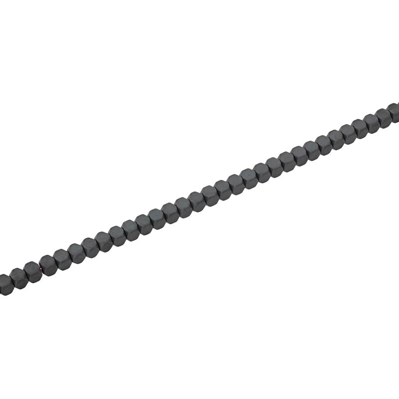 Men&#39;s Cube Bead Matte Hematite Bracelet in Stainless Steel – Image 2 of 6