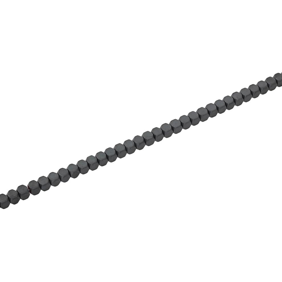 Men's Cube Bead Matte Hematite Bracelet in Stainless Steel – Image 2 of 6