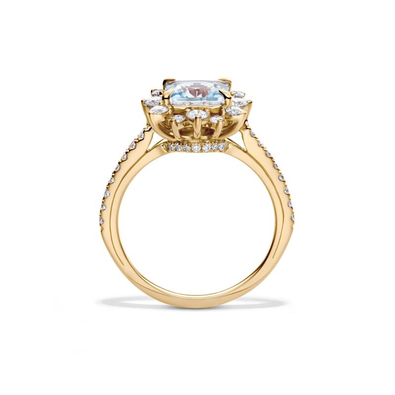 Kate Aquamarine &amp; Diamond Engagement Ring in 14K Yellow Gold &#40;3/4 ct. tw.&#41; – Image 2 of 4