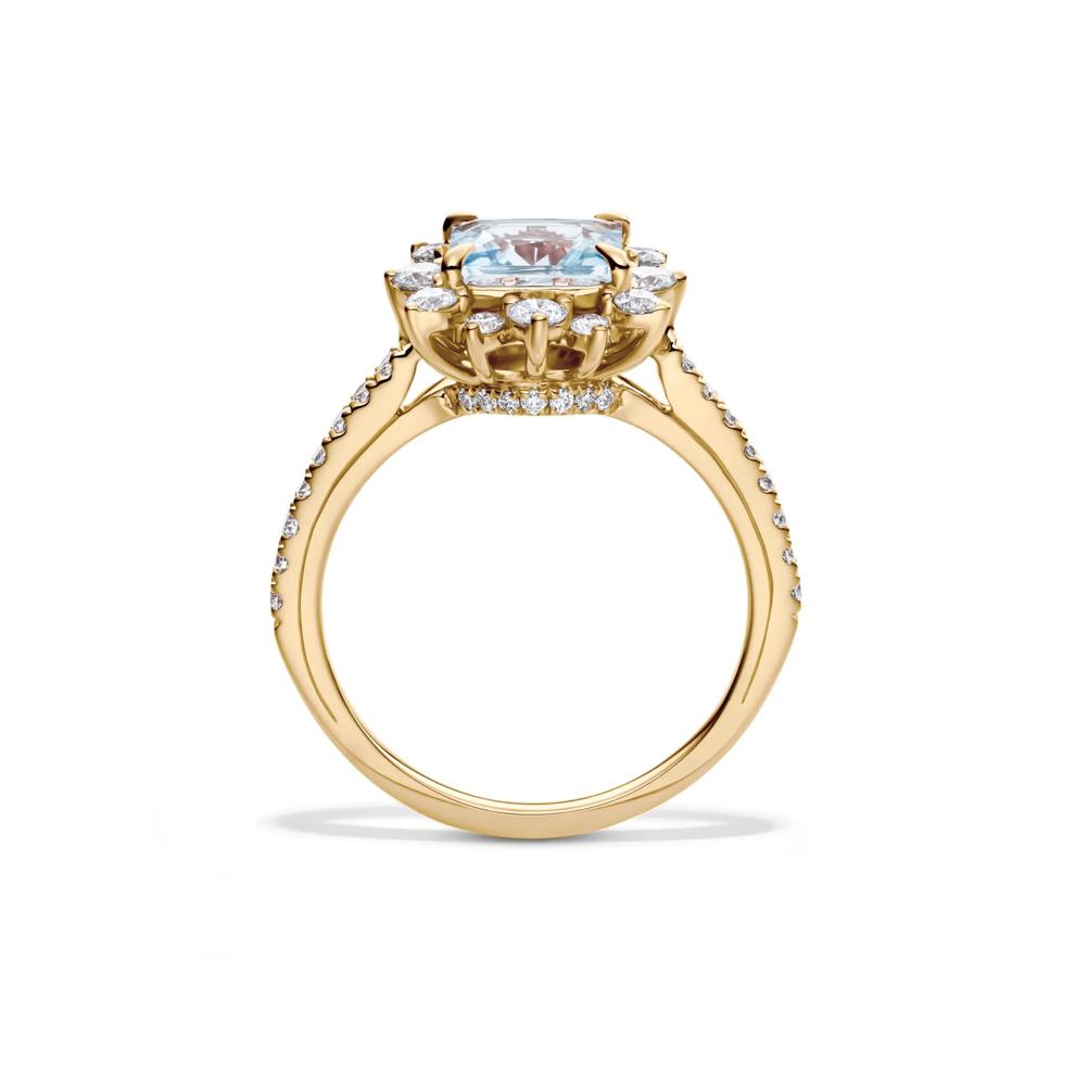 Kate Aquamarine &amp; Diamond Engagement Ring in 14K Yellow Gold (3/4 ct. tw.) – Image 2 of 4