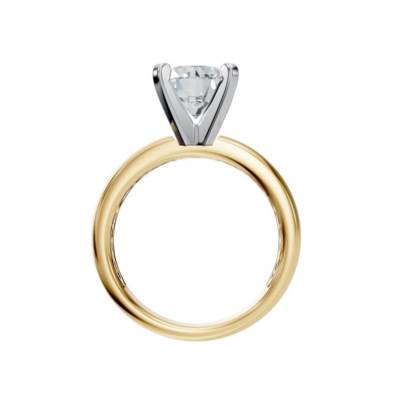 Solitaire Half-Round Semi-Mount Engagement Ring in 14K Yellow Gold (Setting Only) – Image 2 of 8