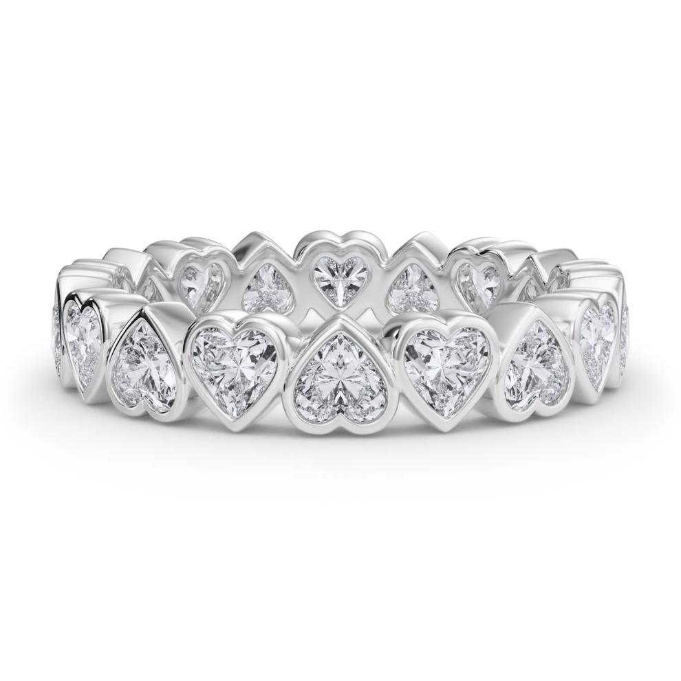 Lab Grown Diamond Heart Bezel Eternity Band in Platinum (2 ct. tw.) – Image 1 of 5