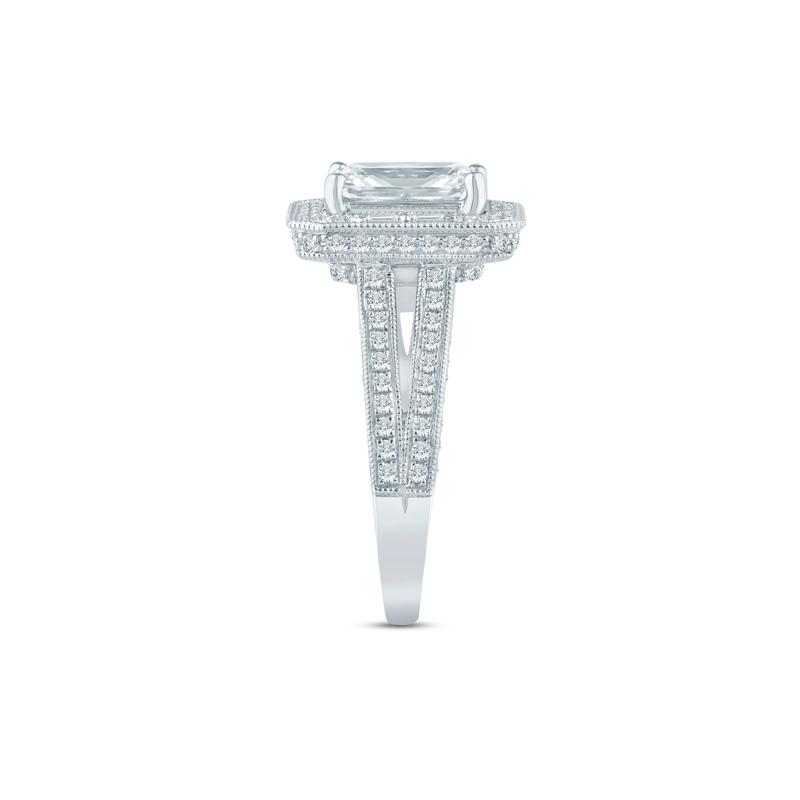 Kaya Radiant Cut Lab Grown Diamond Engagement Ring in 14K White Gold &#40;3 ct. tw.&#41; – Image 3 of 4