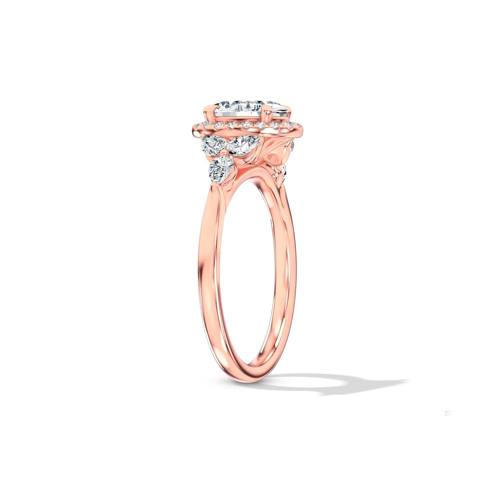 Diamond Oval Halo Engagement Ring in 18K Rose Gold (1 3/8 ct. tw.) – Image 3 of 4