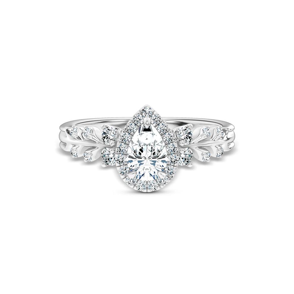 Diamond Pear-Shaped Halo Engagement Ring in 14K White Gold (3/4 ct. tw.) – Image 1 of 4