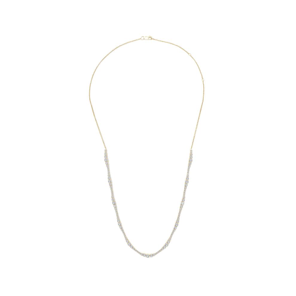 Lab Grown Diamond Frontal Wave Necklace in 10K Yellow Gold (5 ct. tw.) – Image 2 of 4