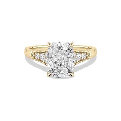 Lab Grown Diamond Elongated Cushion Engagement Ring in 14K Yellow Gold (4 1/4 ct. tw.)