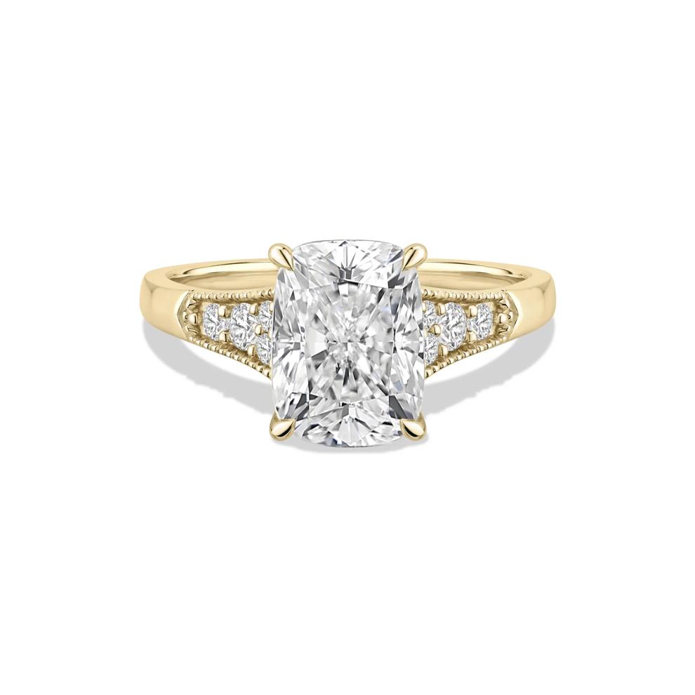 Lab Grown Diamond Elongated Cushion Engagement Ring in 14K Yellow Gold (4 1/4 ct. tw.) – Image 1 of 4
