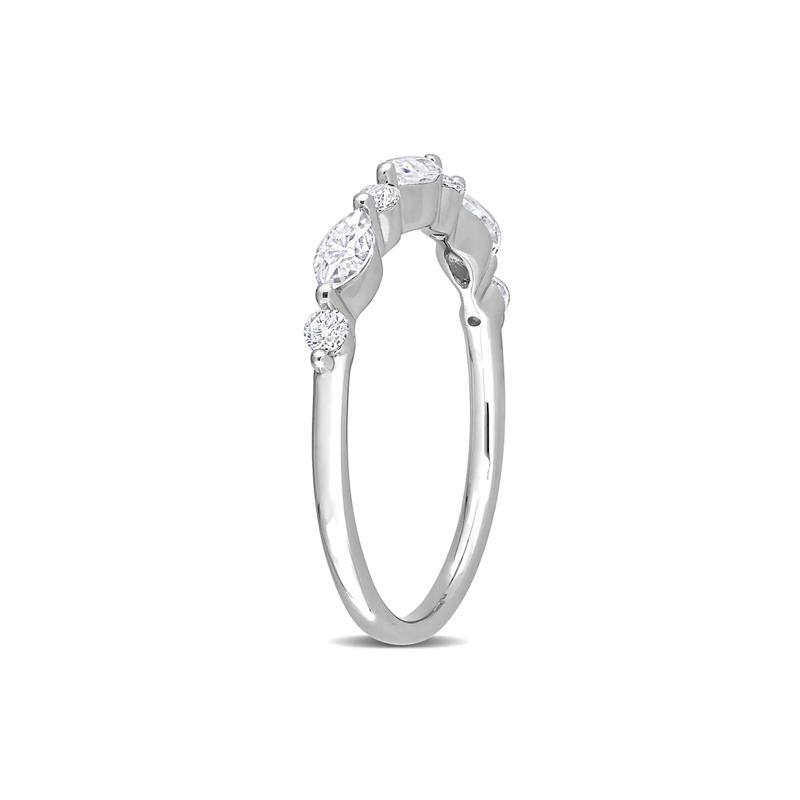 Marquise Moissanite Stacking Ring in Sterling Silver &#40;1/2 ct. dew&#41; – Image 3 of 5