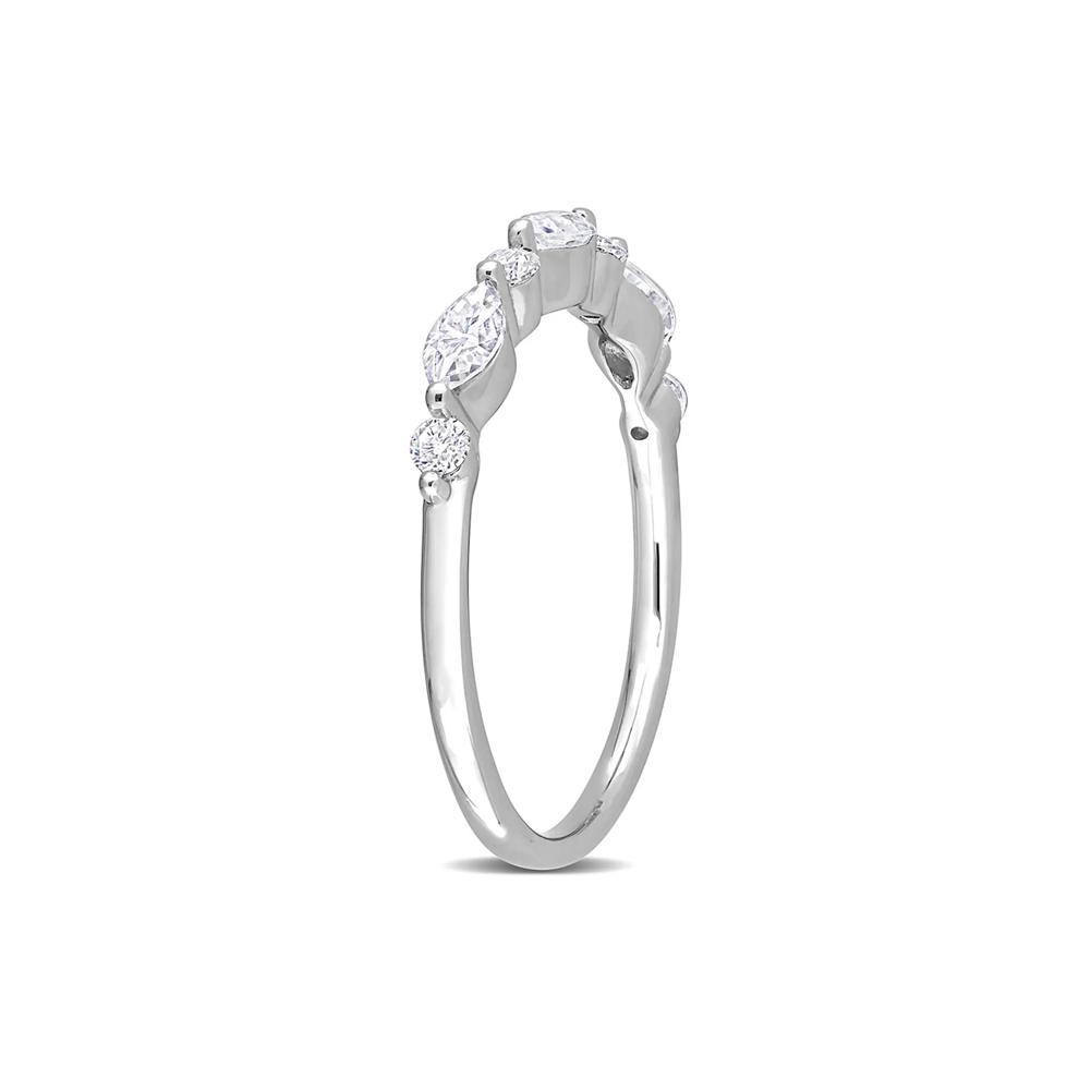 Marquise Moissanite Stacking Ring in Sterling Silver (1/2 ct. dew) – Image 3 of 5