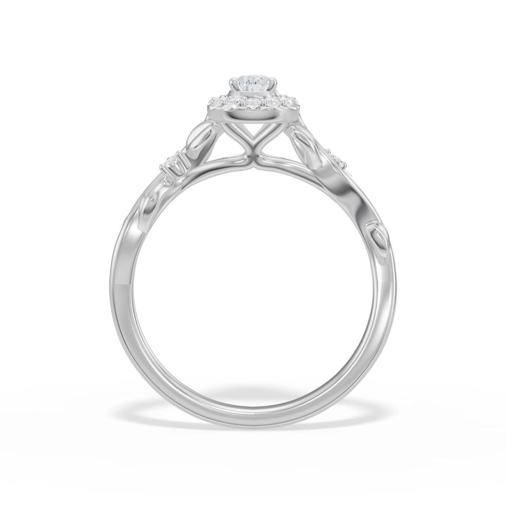 Diamond Pear-Shaped Halo Engagement Ring in 14K White Gold (1/4 ct. tw.) – Image 2 of 4