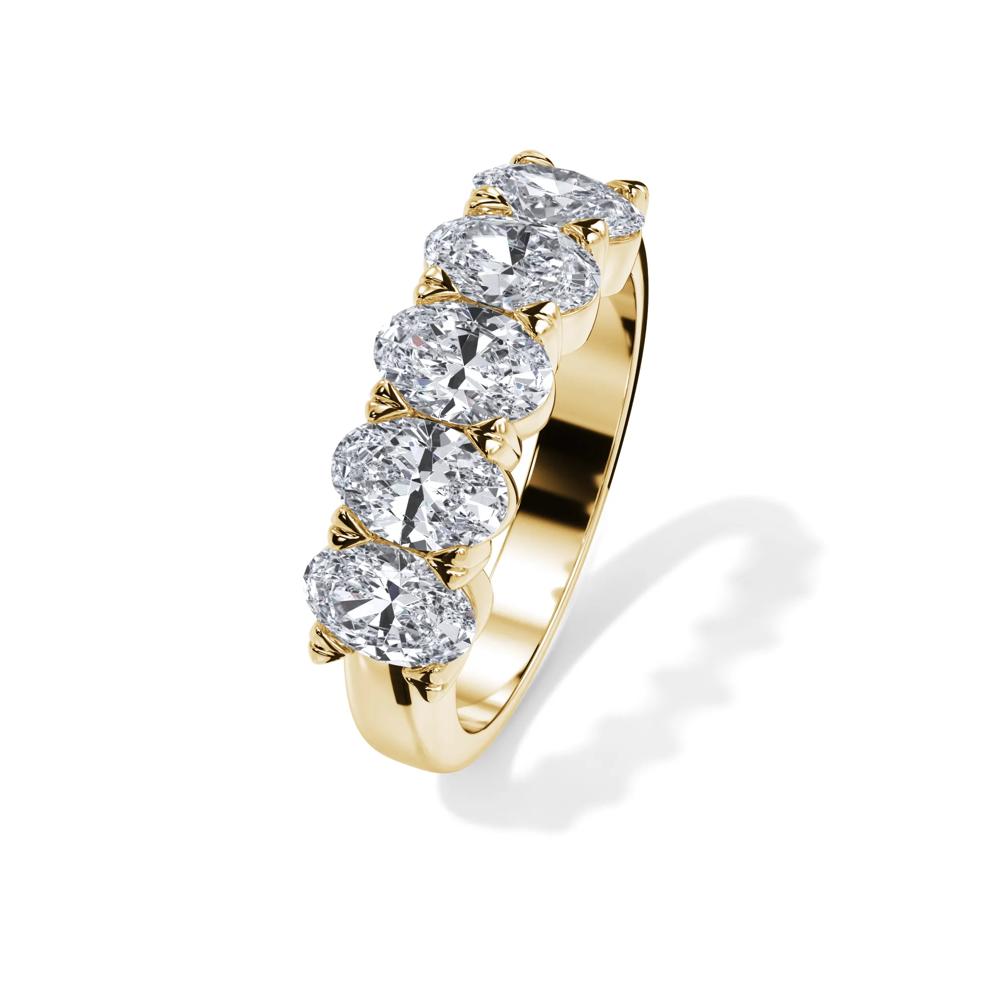 Diamond Oval Five-Stone Anniversary Band in 14K Yellow Gold (2 ct. tw.) – Image 4 of 4
