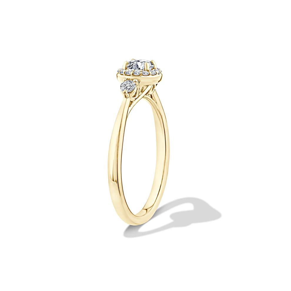 Lab Grown Diamond Halo Promise Ring in 10K Yellow Gold (1/2 ct. tw.) – Image 3 of 4