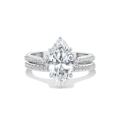 Lab Grown Diamond Marquise Engagement Set in 14K White Gold (3 ct. tw.)