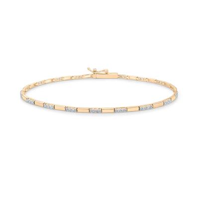 Diamond Bar Link Bracelet in 10K Gold, 7" (1/2 ct. tw.)