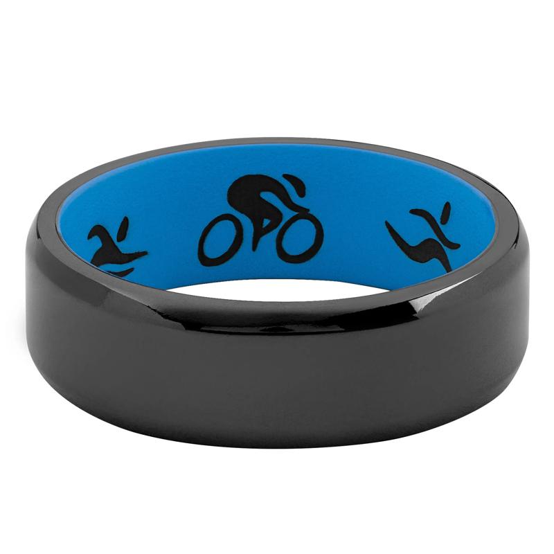 Men&#39;s Beveled Triathlon Band in Zirconium, 7MM – Image 1 of 3