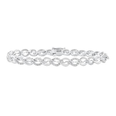 Diamond Woven Link Bracelet in Sterling Silver (1/2 ct. tw.)
