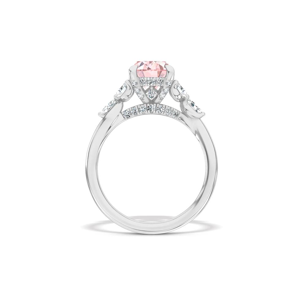 Lab Grown Diamond Pink Oval Engagement Ring in 14K White Gold (2 1/2 ct. tw.) – Image 2 of 4