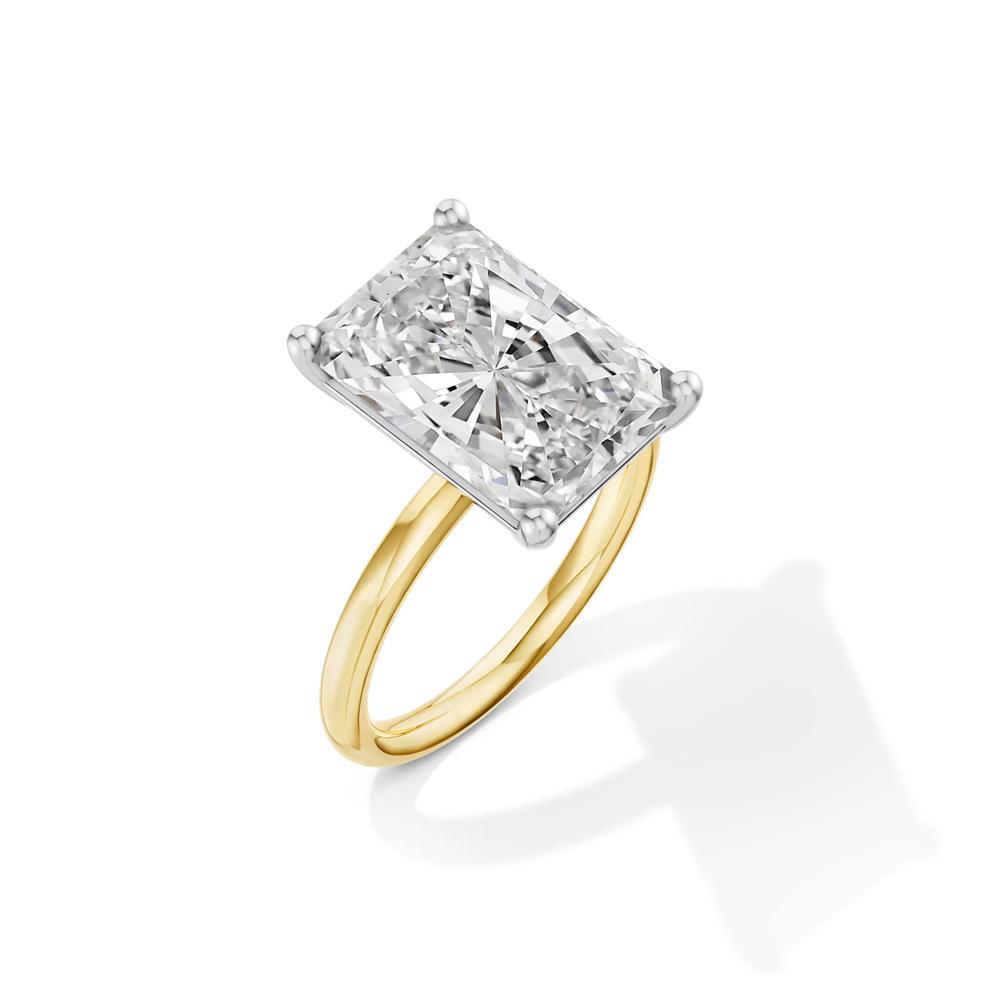 Lab Grown Diamond Radiant-Cut Solitaire Ring in 14K Yellow &amp; White Gold (6 ct.) – Image 2 of 4