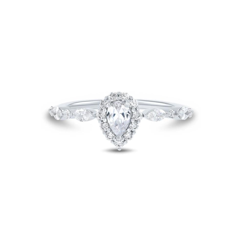 Pear-Shaped Diamond Engagement Ring in 14K White Gold (3/4 ct. tw.) – Image 1 of 3