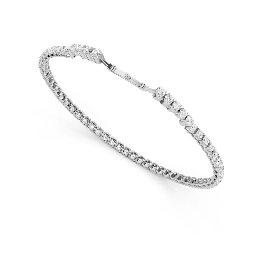 Lab Grown Diamond Tennis Bracelet in 14K White Gold (5 ct. tw.) – Image 3 of 3