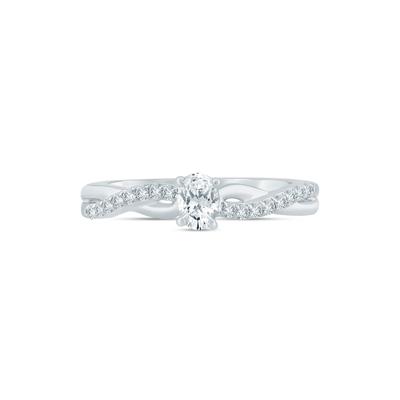 Lab Grown Diamond Twist Promise Ring in Sterling Silver (3/8 ct. tw.)