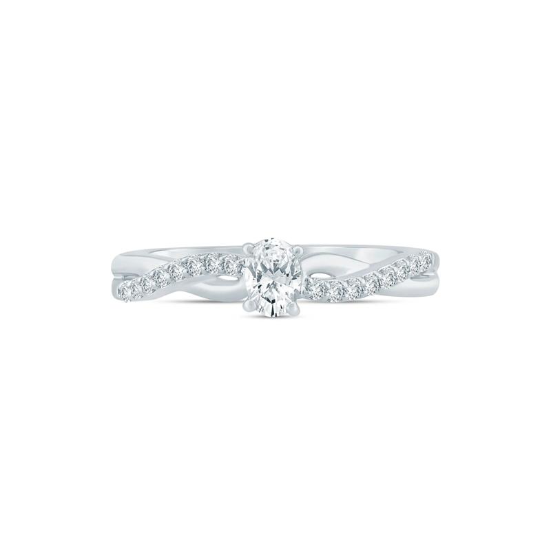 Lab Grown Diamond Twist Promise Ring in Sterling Silver &#40;3/8 ct. tw.&#41; – Image 1 of 3