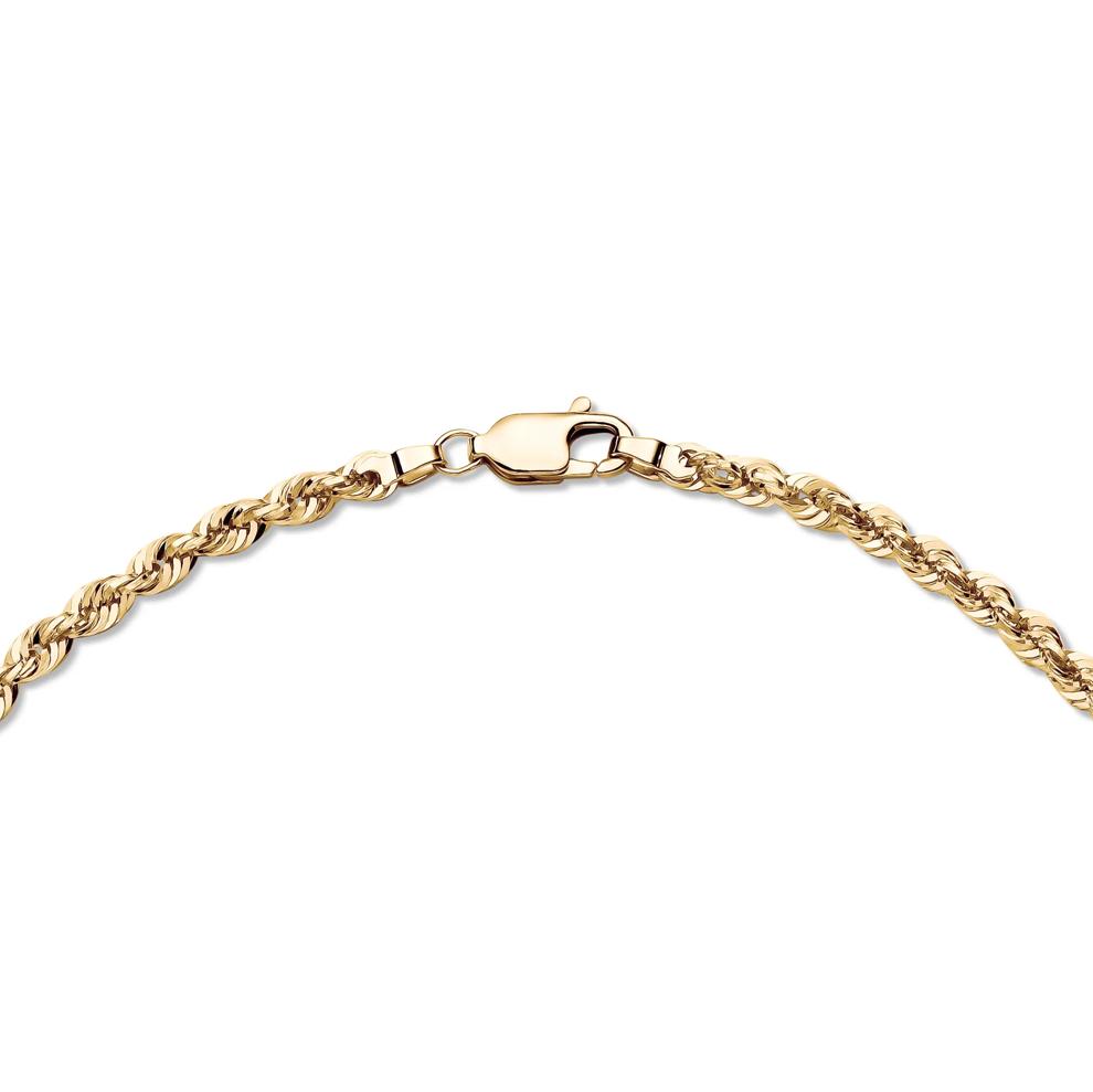Heavy Hollow Glitter Rope Chain in 10K Yellow Gold, 20" – Image 3 of 5