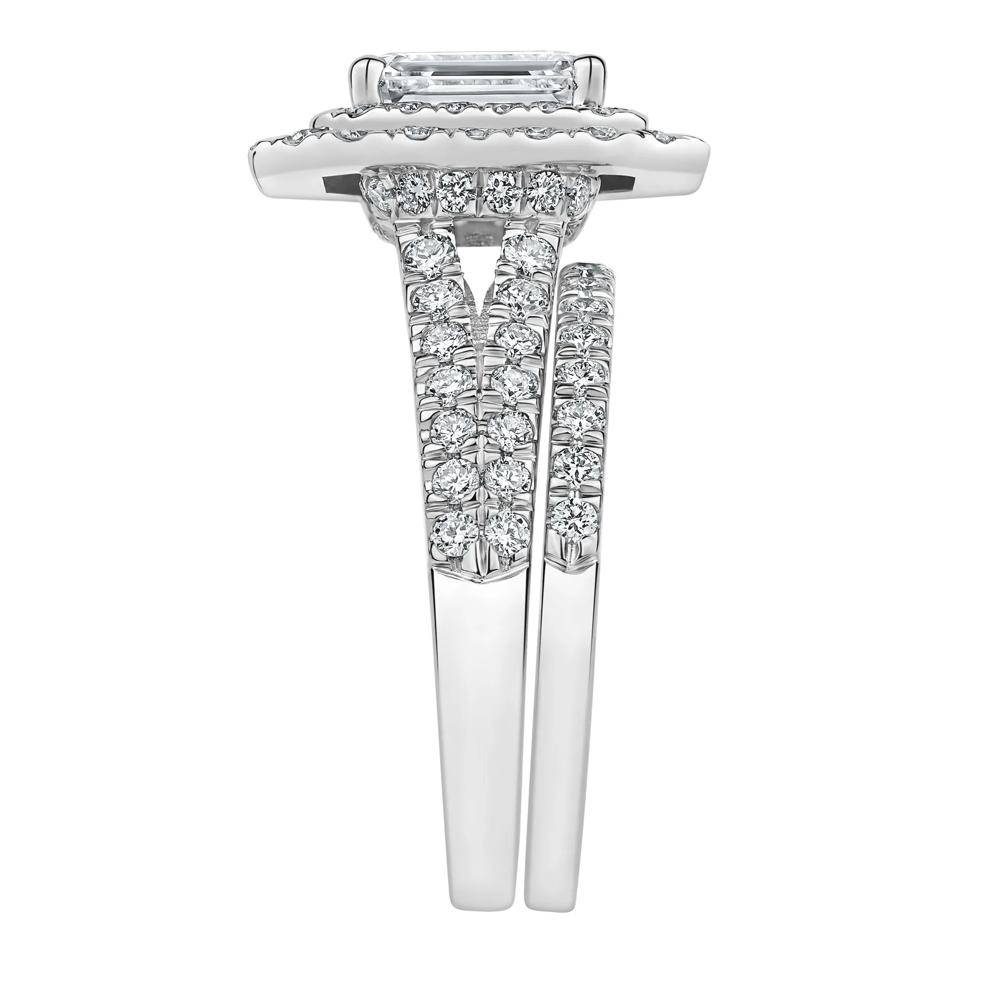 Sam Lab Grown Diamond Double Halo Engagement Ring Set in Platinum (3 ct. tw.) – Image 3 of 4