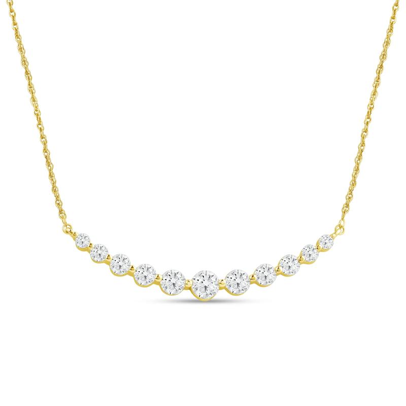 Lab Grown Graduated Diamond Necklace in 14K Yellow Gold &#40;1 1/2 ct. tw.&#41; – Image 1 of 3