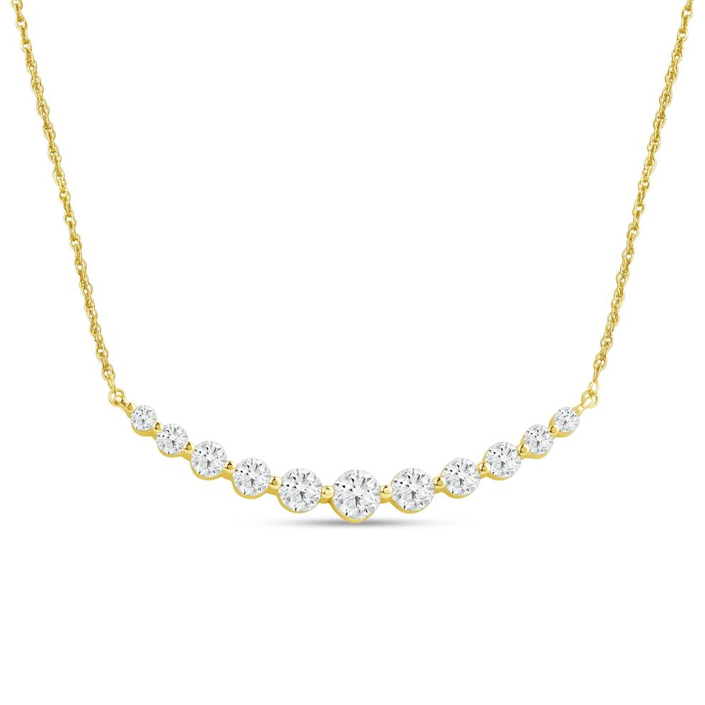 Lab Grown Graduated Diamond Necklace in 14K Yellow Gold (1 1/2 ct. tw.) – Image 1 of 3