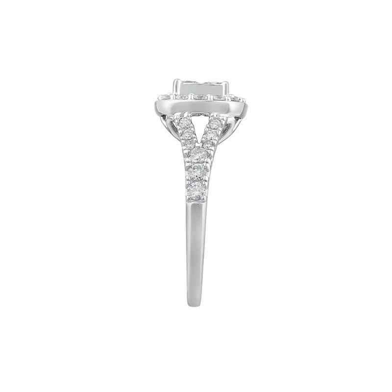 Princess-Cut Diamond Composite Engagement Ring in 10K White Gold &#40;1 1/4 ct. tw.&#41; – Image 3 of 3
