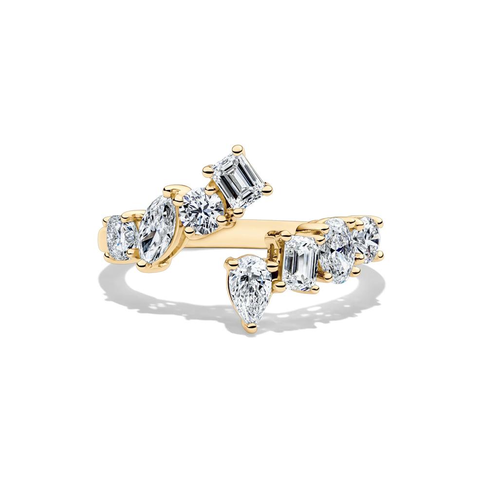 Lab Grown Diamond Multi-Shape Bypass Ring in 14K Yellow Gold (1 1/2 ct. tw.) – Image 1 of 4
