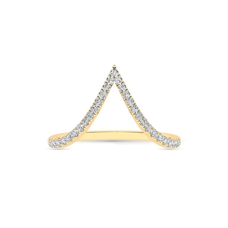 Diamond Chevron Ring in 14K Yellow Gold (1/5 ct. tw.) – Image 1 of 5