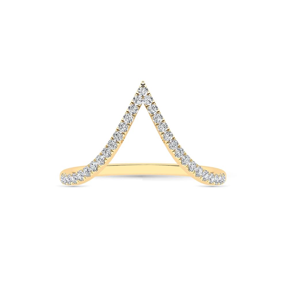 Diamond Chevron Ring in 14K Yellow Gold (1/5 ct. tw.) – Image 1 of 5