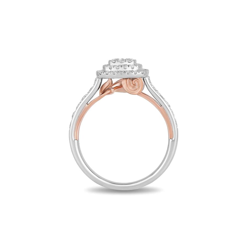 Enchanted Disney 5/8 ct. tw. Diamond Belle Engagement Ring in 14K White &amp; Rose Gold – Image 2 of 4