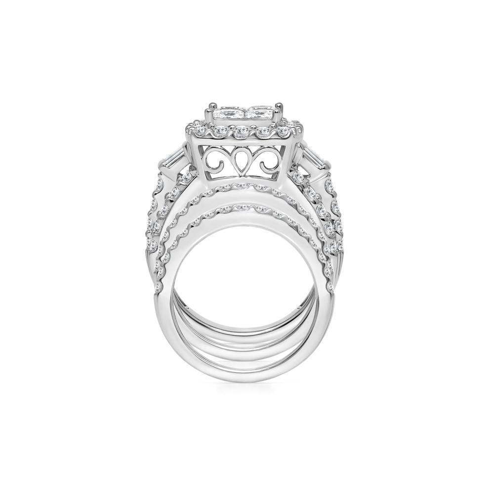 Princess-Cut Diamond Composite Engagement Ring Set in 10K White Gold (4 ct. tw.) – Image 2 of 3