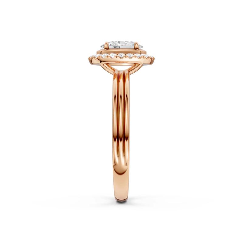 Diamond Oval Halo Engagement Ring in 14K Rose Gold &#40;5/8 ct. tw.&#41; – Image 3 of 5