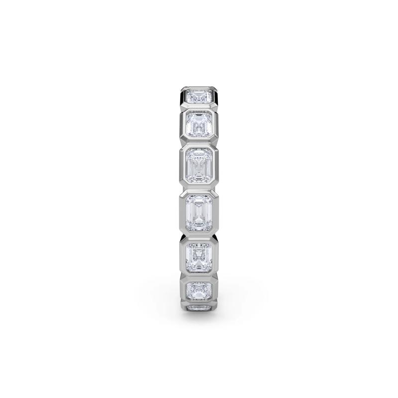 Diamond Bezel-Set Emerald-Cut True Eternity Band in Platinum – Image 3 of 5