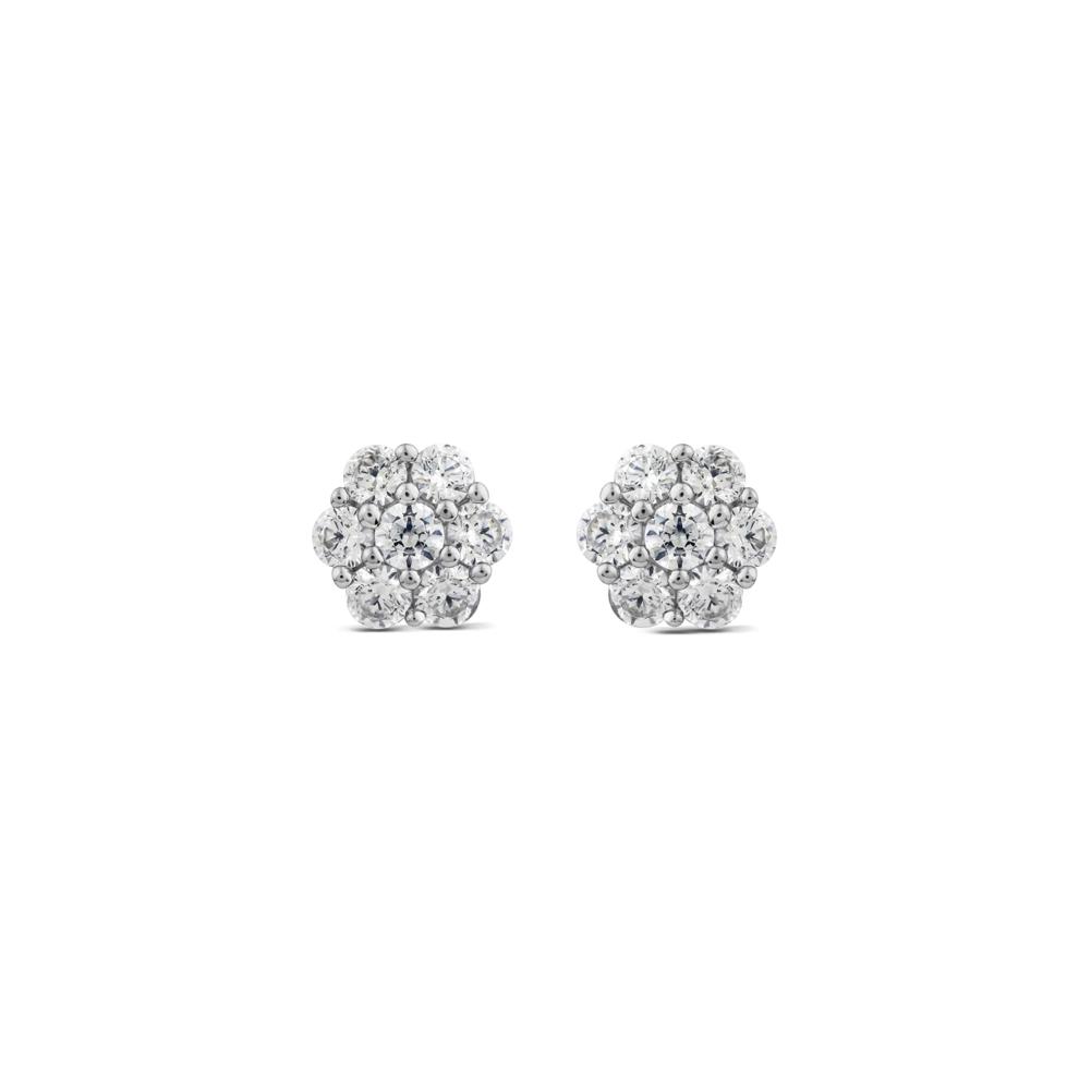 Lab Grown Diamond 7-Stone Earrings in 10K White Gold (1/2 ct. tw.) – Image 2 of 2