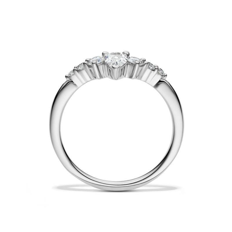 Lab Grown Diamond Chevron Contour Band in 14K White Gold &#40;1/2 ct. tw.&#41; – Image 2 of 4