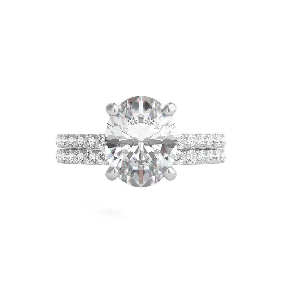 Lab Grown Diamond Oval Bridal Set in 14K White Gold (3 1/2 ct. tw.) – Image 1 of 6