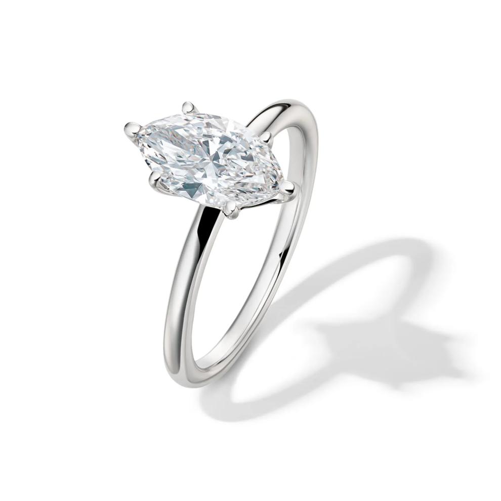 Lab Grown Diamond Solitaire Marquise Engagement Ring in Platinum (1 1/2 ct.) – Image 4 of 4