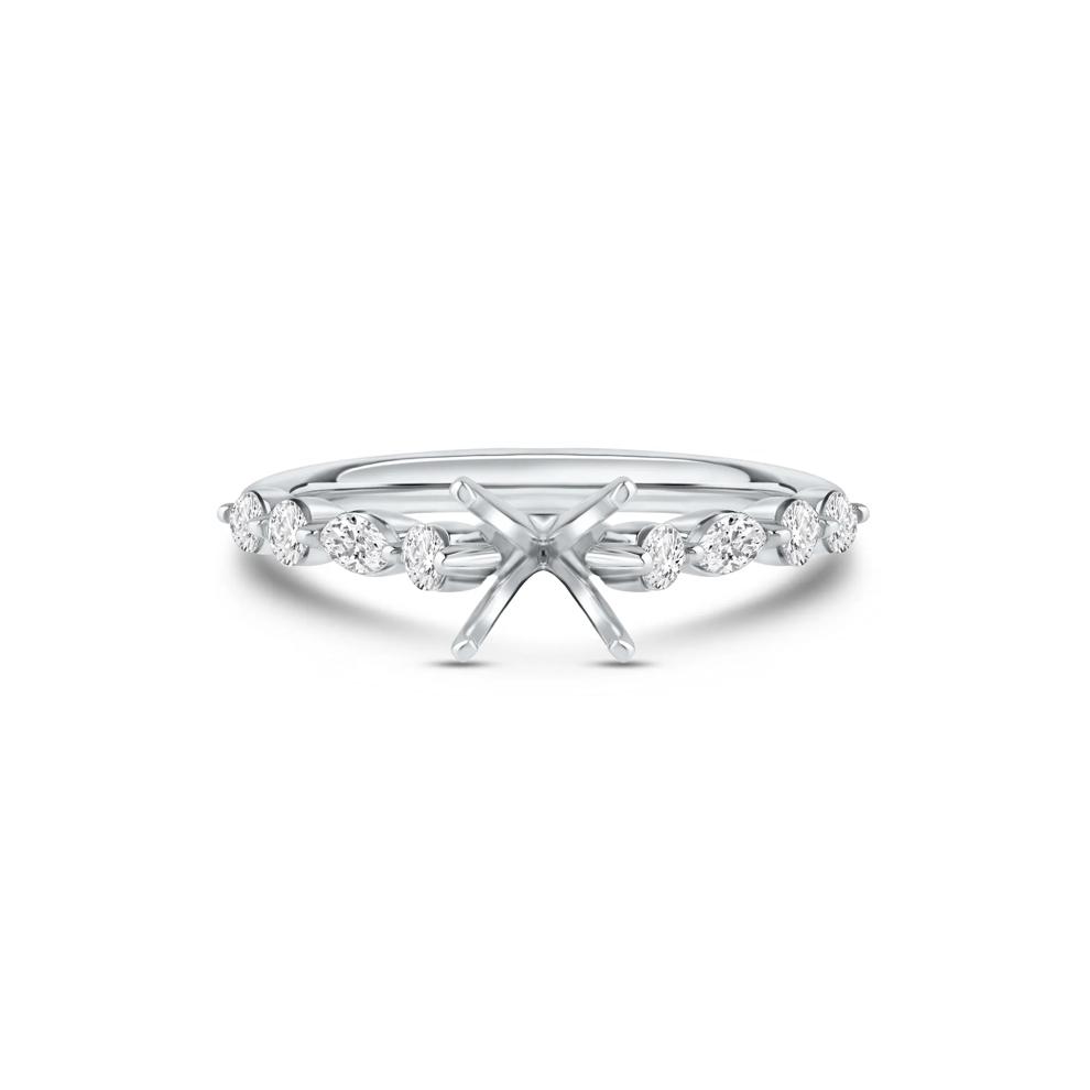 1/2 ct. tw. Marquise-Cut Diamond Semi-Mount Engagement Ring in 14k White Gold (Setting Only)  – Image 2 of 6
