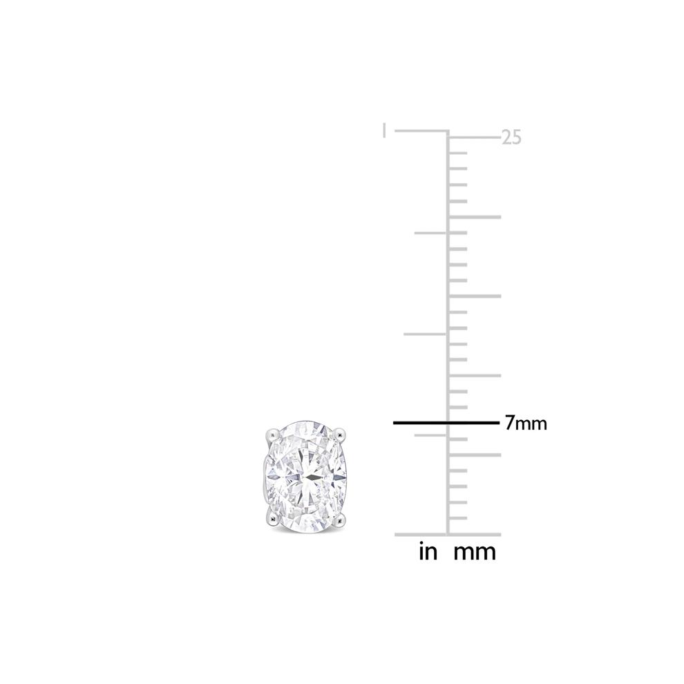 Lab-Created Moissanite Oval Solitaire Stud Earrings in Sterling Silver (2 ct. dew) – Image 4 of 5