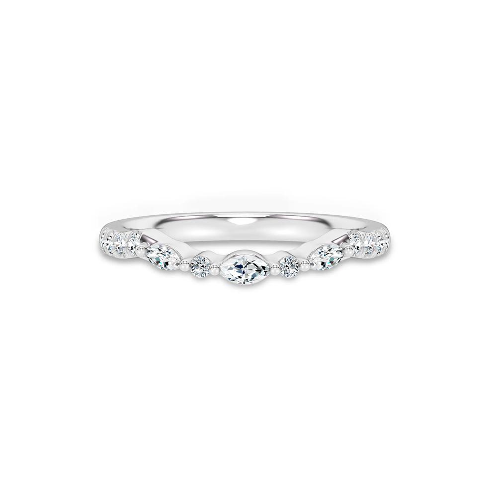 Diamond Contour Band in 14K White Gold (1/4 ct. tw.) – Image 1 of 4