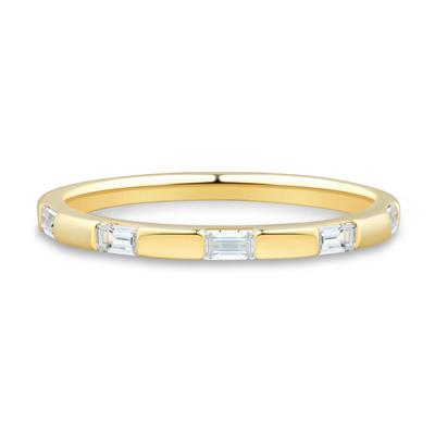 Lab Grown Diamond Baguette Wedding Band in 10K Yellow Gold (1/4 ct. tw.)