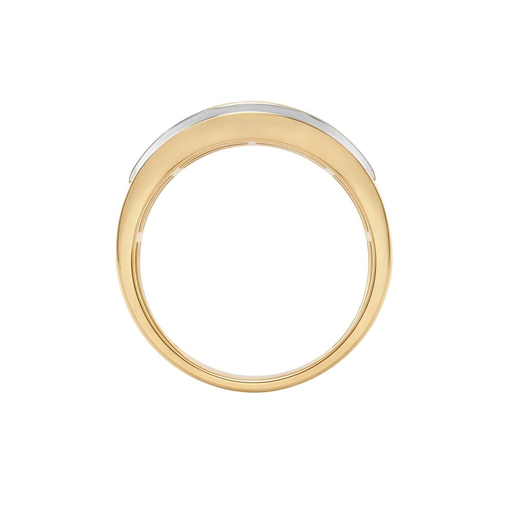 Men's Black &amp; White Diamond Three-Row Band in 10K Yellow Gold (1 ct. tw.) – Image 2 of 4