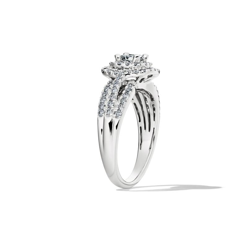 Diamond Double Halo Engagement Ring in 14K White Gold &#40;1 ct. tw.&#41; – Image 3 of 5